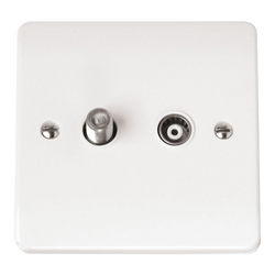Click Scolmore Mode 2 Gang Satellite Outlet Socket White - CMA157