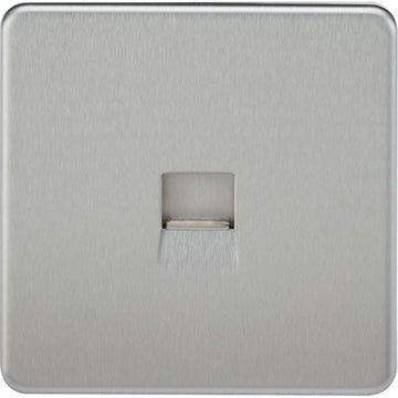 Knightsbridge Screwless Telephone Master Socket - Brushed Chrome - SF7300BC