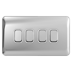 Schneider LSD 10AX 4G 2W Switch White Insert - Polished Chrome - GGBL1042WPC