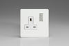 Varilight 1-Gang 13A Double Pole Switched Socket with Metal Rockers - XDQ4WS
