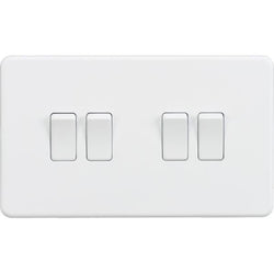 Knightsbridge Screwless 10AX 4G 2-Way Switch - Matt White - SF4100MW