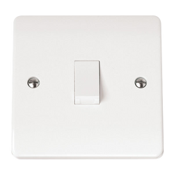 Click Scolmore Mode 20A 1 Gang Double Pole Rocker Switch Polar White - CMA622