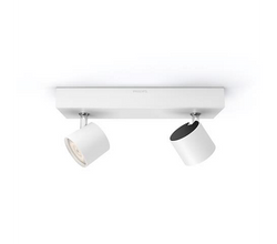 Philips Star Twin 9W LED Spotlights IP44 1000Lm Dimmable 2700K White - 915005307201