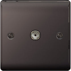 BG Nexus Metal Black Nickel Single Socket For Tv Or Fm Co-Axial Aerial Connection - NBN60