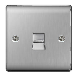 BG Nexus Metal Brushed Steel Single Master Telephone Socket - NBSBTM1