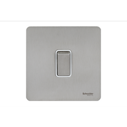 Schneider USFP 16AX 1G Intermediate Switched White Insert Stainless Steel - GU1414WSS
