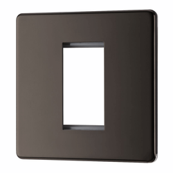 BG Flat Plate Black Nickel 1 Mod Sq Front Plate - FBNEMS1