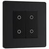 BG Evolve Matt Black 200W Double Touch Dimmer Switch 2-Way Secondary - PCDMBTDS2B