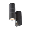 Forum Islay Up/Down GU10 Wall Light with PIR - Black - CZ-29319-BLK