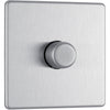 BG Nexus Flatplate Screwless Brushed Steel 1 Gang 2 Way Intelligent Leading Edge Dimmer Switch Push On/Off  - FBS81P