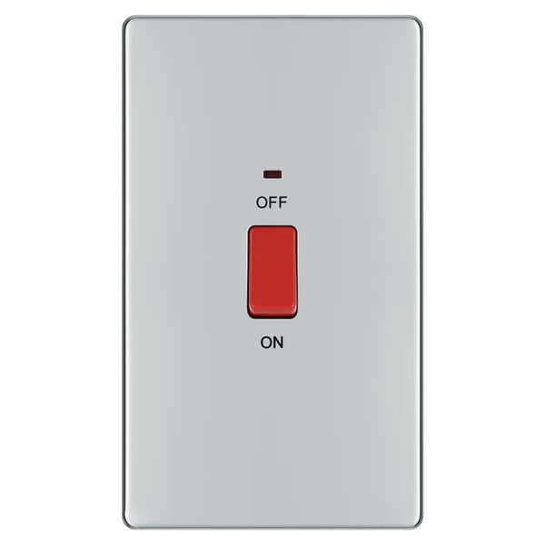 BG Screwless Flatplate Polished Chrome 45A Rectangular Cooker Control ...