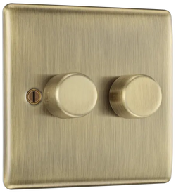 BG Nexus Metal 400W Single Dimmer Switch 2-Way Push On/Off - Antique Brass - NAB82P