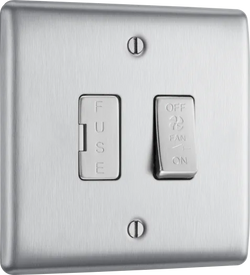 BG Nexus Metal Fan Isolator Switch 10A - Brushed Steel - NBS15F
