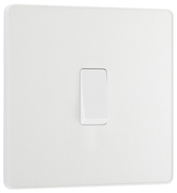 BG Evolve Pearl White Single Intermediate Light Switch 20A 16AX - PCDCL13W