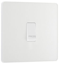 BG Evolve Pearl White Single Press Switch 10A - PCDCL14W