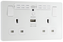 BG Evolve Pearl White Wifi Extender Double Switched 13A Power Socket + 1 X USB (2.1A) - PCDCL22UWRW
