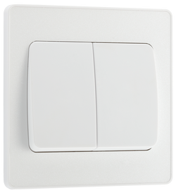 BG Evolve Pearl White Double Light Switch 20A 16AX 2 Way Wide Rocker - PCDCL42WW