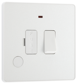BG Evolve Pearl White Switched 13A Fused Connection Unit With Power LED Indicator And Flex Outlet - PCDCL52W
