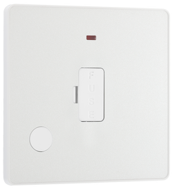 BG Evolve Pearl White Unswitched 13A Fused Connection Unit With Power LED Indicator And Flex Outlet - PCDCL54W