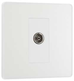 BG Evolve Pearl White Single Socket For Tv Or FM Co-Axial Aerial Connection - PCDCL60W
