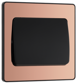 BG Evolve Polished Copper Single Light Switch 20A 16AX 2 Way Wide Rocker - PCDDB12WB