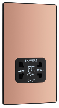 BG Evolve Polished Copper Dual Voltage Shaver Socket 115/240V - PCDCP20B