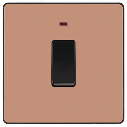 BG Evolve Polished Copper Double Pole 20A Switch With Power LED Indicator - PCDCP31B