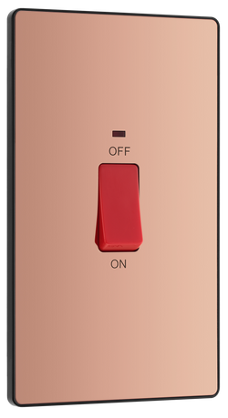 BG Evolve Polished Copper 45A Large Plate 2-Pole Switch With LED Power Indicator - PCDCP72B