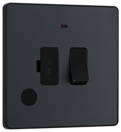 BG Evolve Matt Grey Switched 13A Fused Spur Unit With Power LED Indicator And Flex Outlet - PCDMG52B