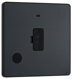 BG Evolve Matt Grey Unswitched 13A Fused Spur Unit With Power LED Indicator And Flex Outlet - PCDMG54B