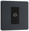BG Evolve Matt Grey Single Socket for TV/FM Co-Axial Aerial Connection - PCDMG60B