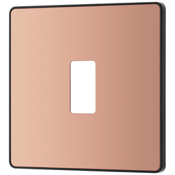 BG Evolve 1 Gang Grid Front Plate - Polished Copper (Black) - RPCDCP1B