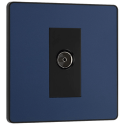 BG Evolve Matt Blue Single Socket for TV/FM Co-Axial Aerial Connection - PCDDB60B