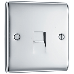 BG Nexus Metal Polished Chrome Single Rj11 Telephone Socket - NPCRJ111