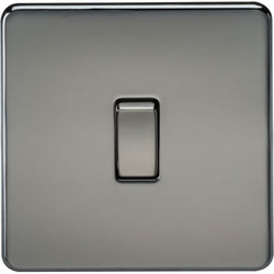 Knightsbridge Screwless 20A 1G DP Switch - Black Nickel - SF8341BN