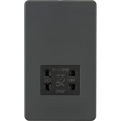 Knightsbridge Screwless 115V/230V Dual Voltage Shaver Socket - Anthracite - SF8900AT