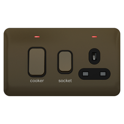 Schneider LSD 45A Double Pole CCU w LEDInd Black Insert - Mocha Bronze - GGBL4001BMB