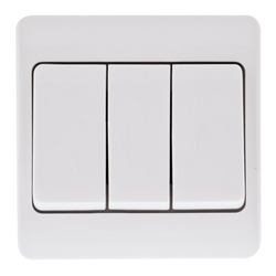 Click Scolmore Mode 13A 3 Gang 2 Way Wide Rocker Switch White - CMA813