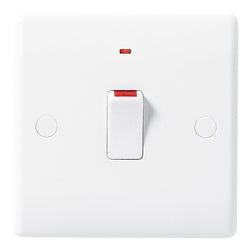 BG Nexus White Double Pole Switch With Indicator 20A - 831