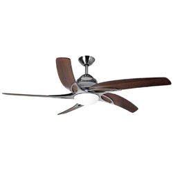 Fantasia Elite Viper Plus 44inch. Ceiling Fan with Dark Oak Blade & LED Light - Stainless Steel - 116042