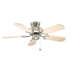 Fantasia Capri 36inch. Ceiling Fan with Washed Oak Blade & Light - Stainless Steel - 110255