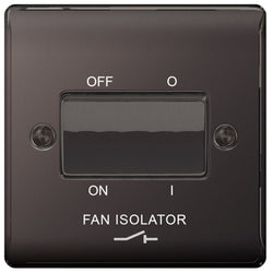 BG Nexus Metal Black Nickel Triple Pole Fan Isolator Switch, 10A - NBN15