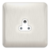 Schneider LSD 1G 2A Round Pin Unswitched Socket White Insert Stainless Steel - GGBL3070WSS