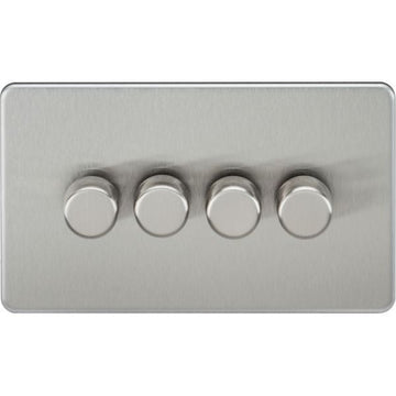 Knightsbridge Screwless 4G 2-way 10-200W (5-150W LED) trailing edge dimmer - Brushed Chrome - SF2184BC