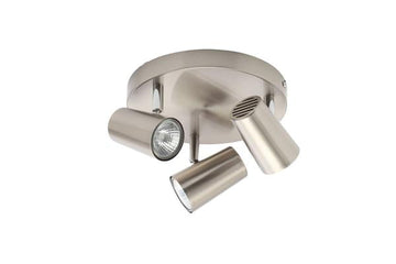 Forum Harvey 3 Light Plate GU10 Spotlight - Satin Nickel - INL-31776-SNIC