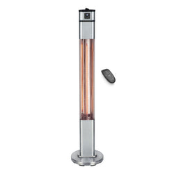 Devola Platinum 2kW Floor Standing Patio Heater with Remote Control IP65 Silver - DVPH20PFSSL