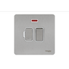 Schneider USFP 13A Switched Fused Spur & Neon White Insert Stainless Steel - GU5411WSS