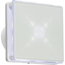 Knightsbridge 100mm/4 inch LED Backlit Extractor Fan with Overrun Timer - White - EX003T