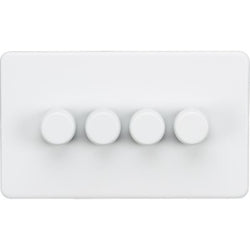 Knightsbridge Screwless 4G 2-way 10-200W (5-150W LED) trailing edge dimmer - Matt White - SF2184MW