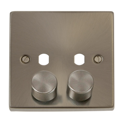 Click Scolmore Deco 2 Gang 800W Max 2 Unfurnished Dimmer Plate and Knob - VPSC152PL